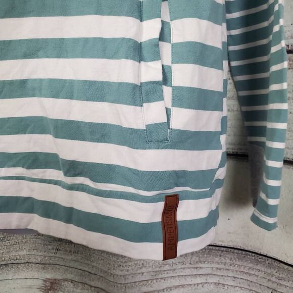 Ampersand Avenue Women’s Hoodie Green White Striped Size L - Picture 4 of 8